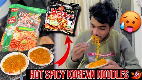 Korean 5x Spicy Nuclear Fire Noodle Review 🥵 Foodchallenge Youtube