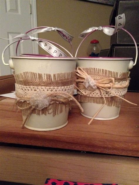 Country Wedding Bucket Centerpieces