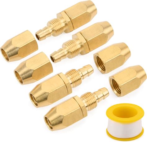 Silatu Air Hose Repair Kit 14 Inch Air Hose Fittings Solid Brass