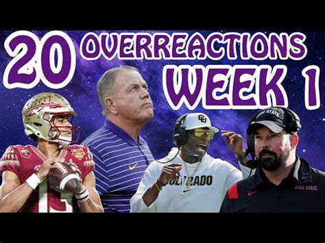 College Football Overreactions From Week Youtube