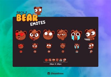 6 Cute Bears Emotes For Twitch Discord And Youtube Pack 2 Etsy