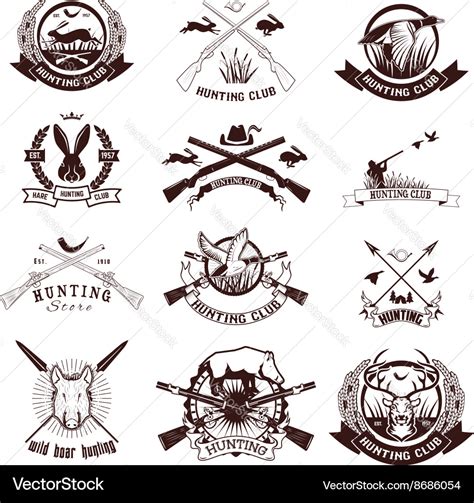 Set Of Hunting Labels Emblems And Design Elements Vector Image