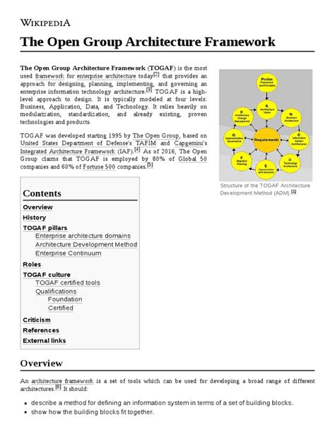The Open Group Architecture Framework Pdf Information Technology