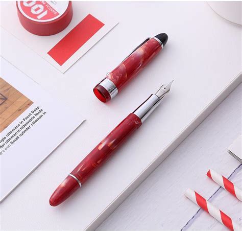 SIKIB F19 Acrylic Floral Fountain Pen Red SURPRISE BD