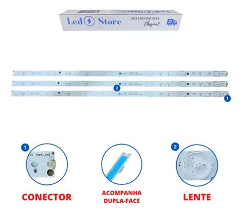 Kit 3 Barras De Led 32phg4900 Le32s5760 32phg5201 Le32h1461 Frete grátis