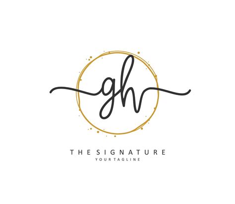 G H Gh Initial Letter Handwriting And Signature Logo A Concept