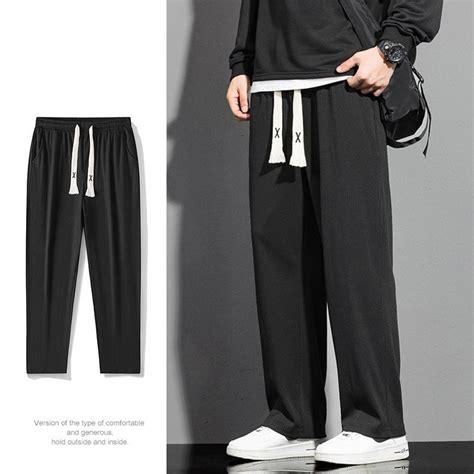 Korean Style Corduroy Baggy Pants For Men Casual Loose Sweatpants Men