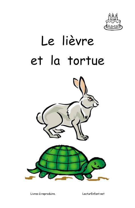 Le lièvre et la tortue Lecture Enfant