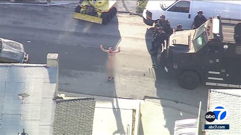 Naked Man Surrenders After Hours Long Standoff With Swat Team In San