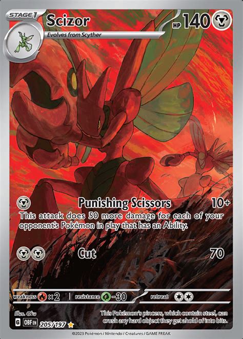 Scizor Obsidian Flames Illustration Rare Pokemon Tcg Digitaltq