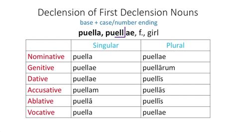 First Declension Nouns YouTube