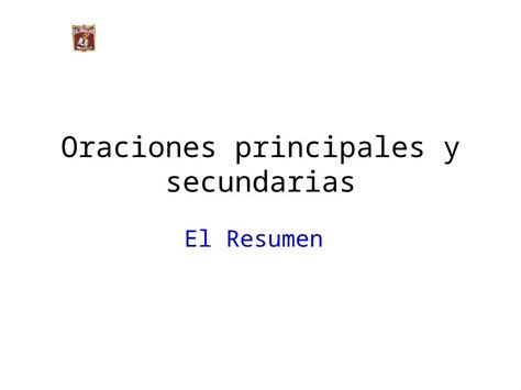 PPT Oraciones Principales Y Sec Und Arias DOKUMEN TIPS