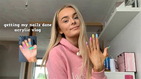 Getting My Nails Done Acrylic Vlog Youtube