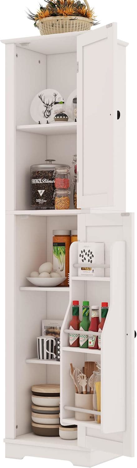 Function Home Slim Kitchen Pantry Cabinet 64 Tall Storage Cabinet Freestanding Cupboard With