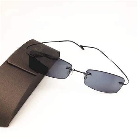 Eyesilove Finished Rimless Myopia Sunglasses Ultra Light Frameless Ready Made Nearsighted