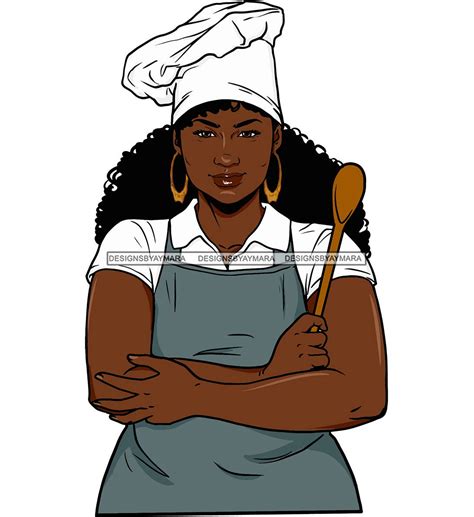 Black Woman Cooking Clipart