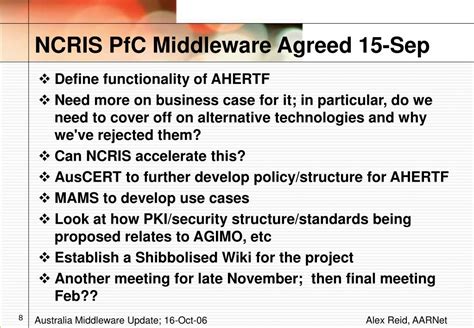 Ppt Middleware In Australia Update Tf Ecm Malaga Oct