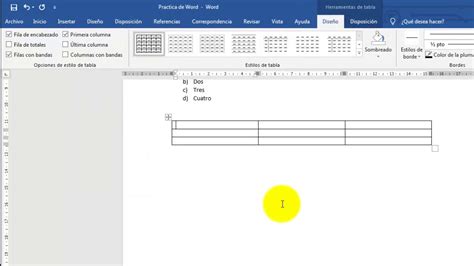 C Mo Insertar Una Tabla Con Columnas Y Filas En Word Youtube