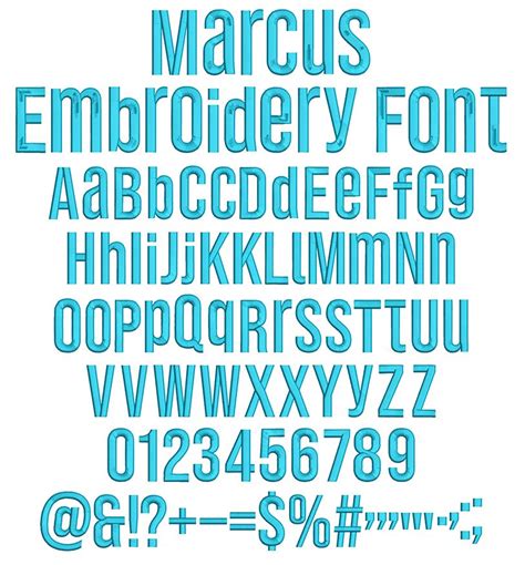 Marcus Embroidery Font | Machine Embroidery Designs by JuJu