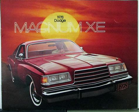 1978 Dodge Magnum Xe Color Sales Brochure Original