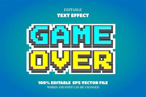 Efecto De Fuente Editable De Texto De Game Over Vector Premium