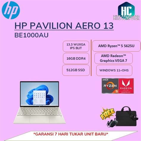 Jual HP PAVILION AERO 13 BE1000AU RYZEN 5 5625U 16GB 512SSD VEGA7 W11