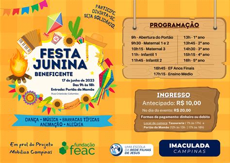 Festa Junina Beneficente Filhas De Jesus Conhe A A