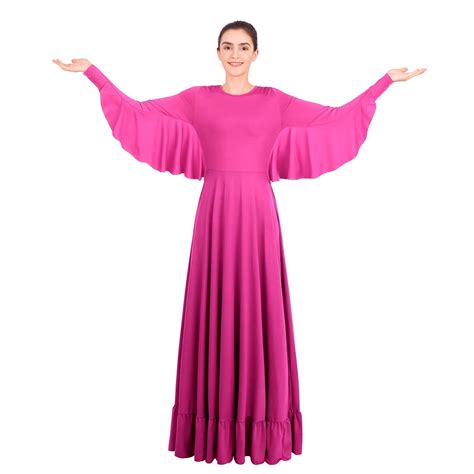 Buy Owlfay Women Angel Isis Wings Praise Dance Dress Liturgical