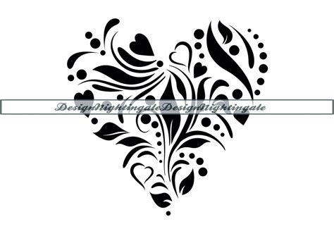 Floral Heart 3 Svg Flourish Heart Svg Decorative Etsy