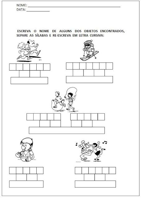 35 ideias de Sílabas atividades letra e atividades de silabas