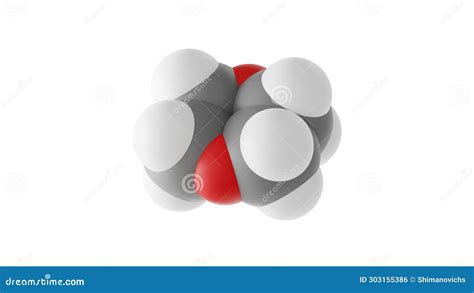 1 4 Dioxane Molecule Dioxane Molecular Structure Isolated 3d Model