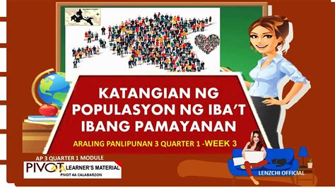 Araling Panlipunan Katangian Ng Populasyon Ng Iba T Ibang Pamayanan