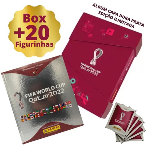 Box Exclusivo Lbum Da Copa Do Mundo Capa Dura Prata Figurinhas