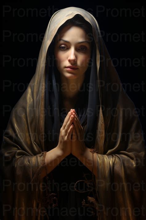 Blessed Virgin Mary Portrait Art Digital Download Mother Mary Digital Print Virgin Mary