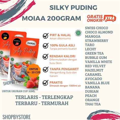 Jual MOIAA SILKY PUDDING 200 GRAM PUDING SILKY HALAL Shopee Indonesia