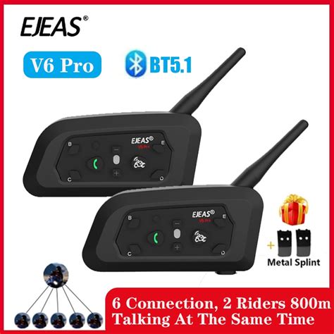 Pcs Set Ejeas V Pro Helmet Intercom Headset Motorcycle Bluetooth M