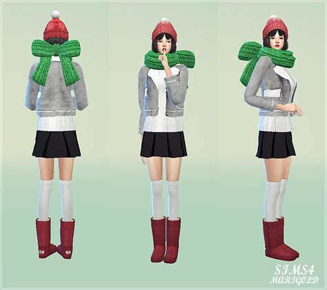 Ribbon Knit Muffler 리본 목도리 남녀 목도리 Sims4 Marigold