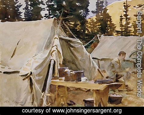 Camp At Lake O Hara 1916 Sargent Reproduction Painting Lake