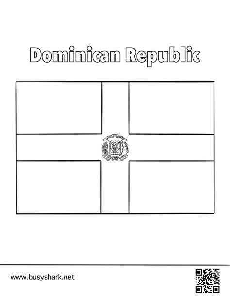 Dominican republic flag coloring page - Busy Shark