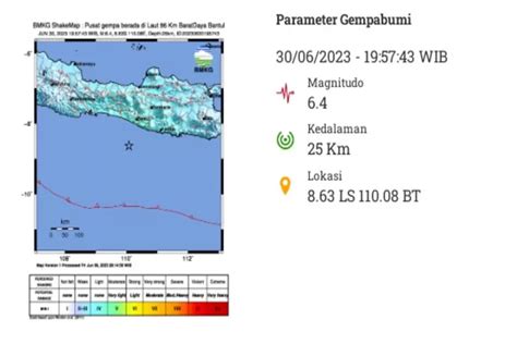 Gempa Terkini Gempa Bumi Dengan Magnitudo 6 4 Dirasakan Di Bantul Dan