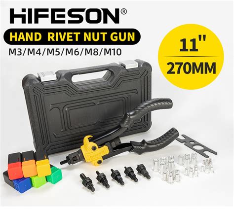 Hifeson Insert Threaded Mandrels Hand Rivet Nut Gun Manual Riveter For