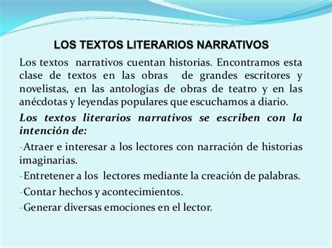 Caracteristicas De Los Textos Narrativos