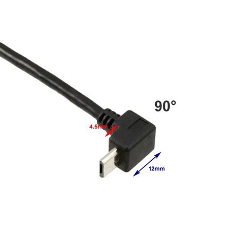 Câble Micro Usb Coudé A Mâle Vers Micro B 90° Vers Le Bas 2x Ferrite