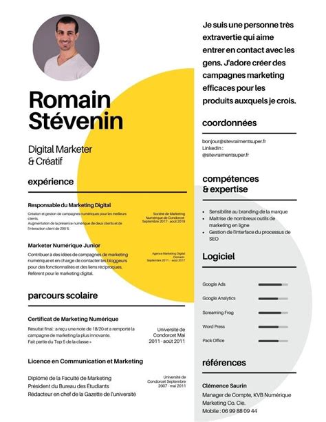 Exemple De Cv Marketing Digital Cadremploi