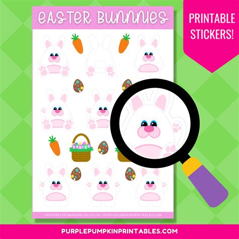 Digital Printable Easter Bunny Stickers Made By Teachers