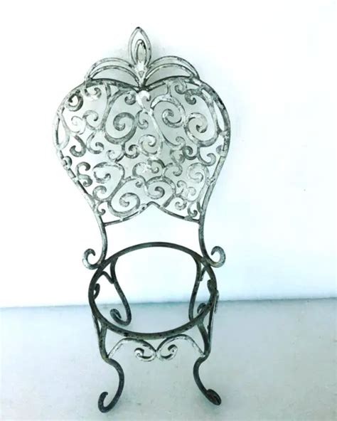 ANCIENNE CHAISE PORTE pot de fleur en fer forgé torsadé vintage art