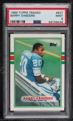 1989 Topps Traded Barry Sanders 83T PSA 9 MINT Rookie RC HOF EBay