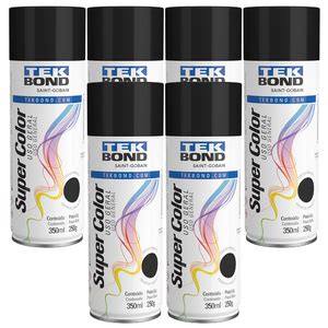 Kit 6 Tinta Spray Uso Geral Preto Brilhante 350ml Leroy Merlin