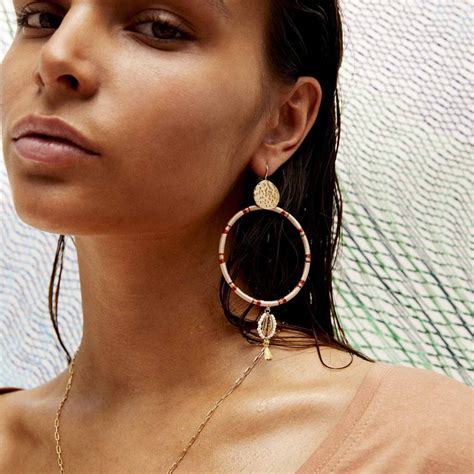 Boucles d oreilles Hipanema Kokomo Nude Boucles d oreilles Créoles AJOY Bijoux