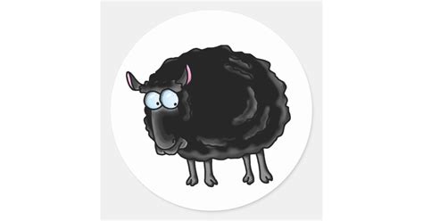 Black Sheep Classic Round Sticker Zazzle